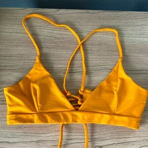 Goldenrod Tie-Up Bikini Top